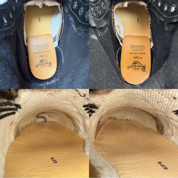 Vintage Dr. Martens Burlap Floral Lace Fabric England Tall Boho Boots UK 5 - Picture 14 of 16